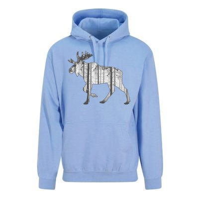 Moose Forest Silhouette Grey Style Unisex Surf Hoodie