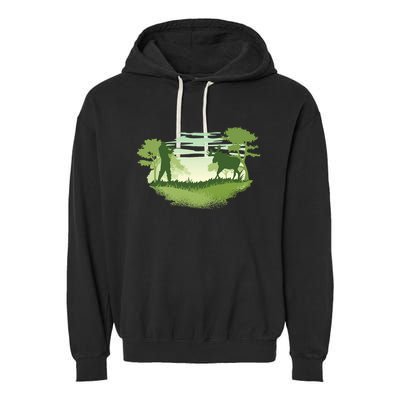Moose Hunting Garment-Dyed Fleece Hoodie