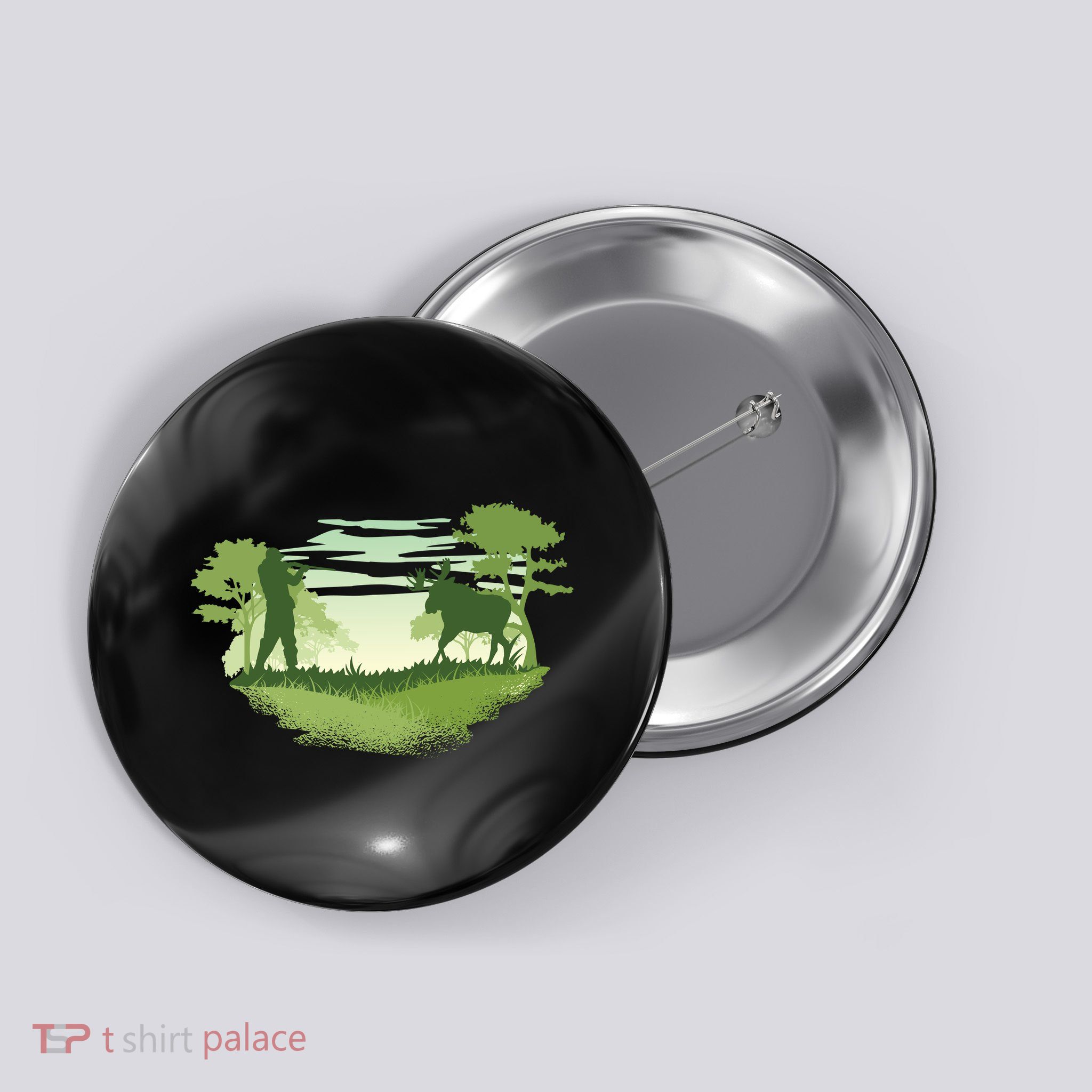 Moose Hunting Button