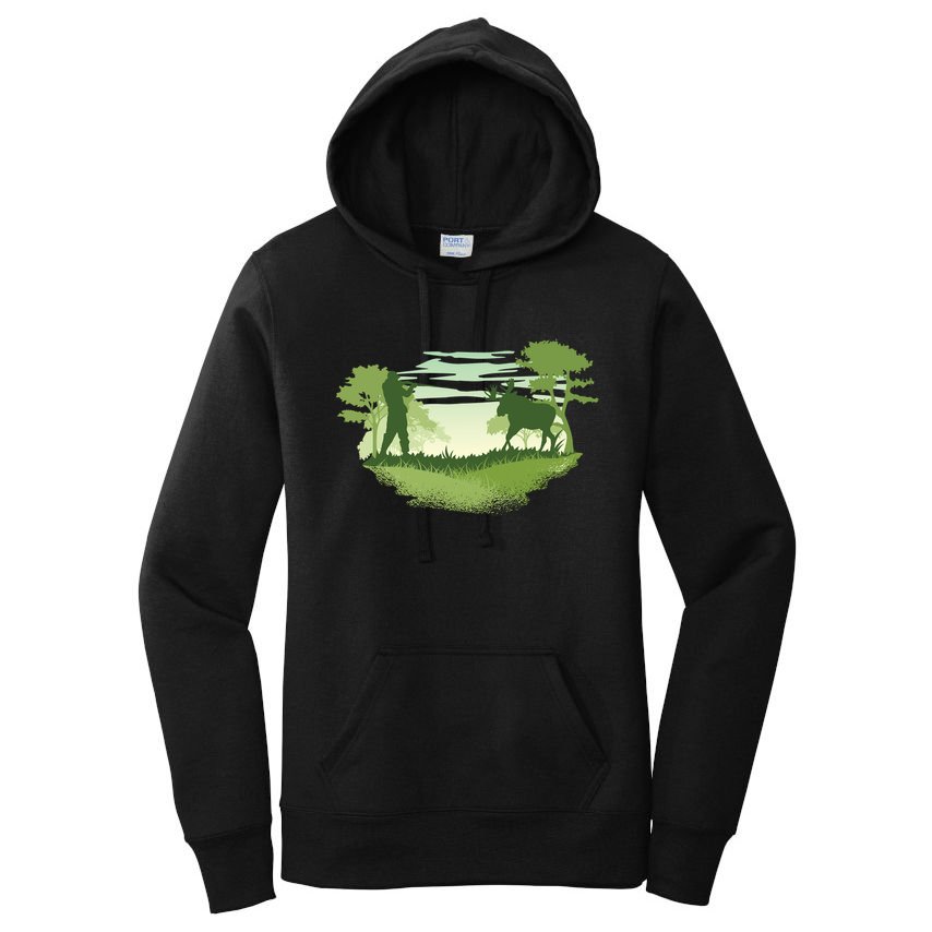 Moose Hunting Women's Pullover Hoodie