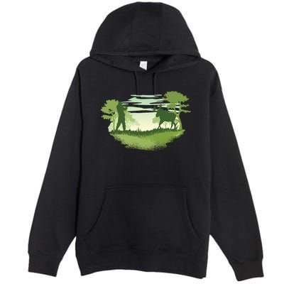 Moose Hunting Premium Pullover Hoodie