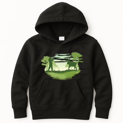 Moose Hunting Kids Hoodie