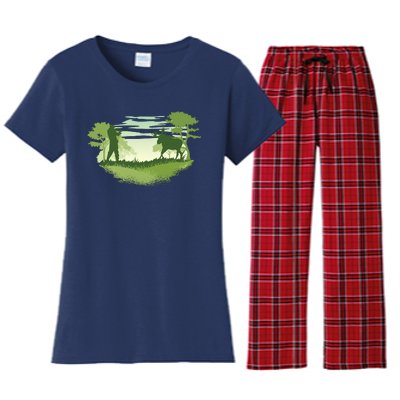 Moose Hunting Women's Flannel Pajama Set