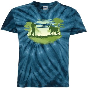 Moose Hunting Kids Tie-Dye T-Shirt