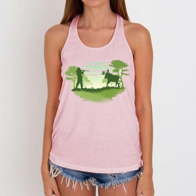 Moose Hunting Women's Knotted Racerback Tank