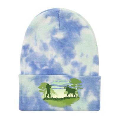 Moose Hunting Tie Dye 12in Knit Beanie