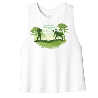 Moose Hunting Women's Racerback Cropped Tank