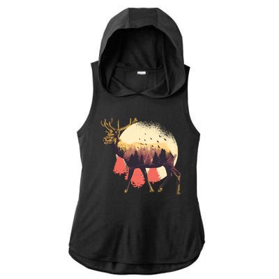 Moose Nature Ladies PosiCharge Tri-Blend Wicking Draft Hoodie Tank