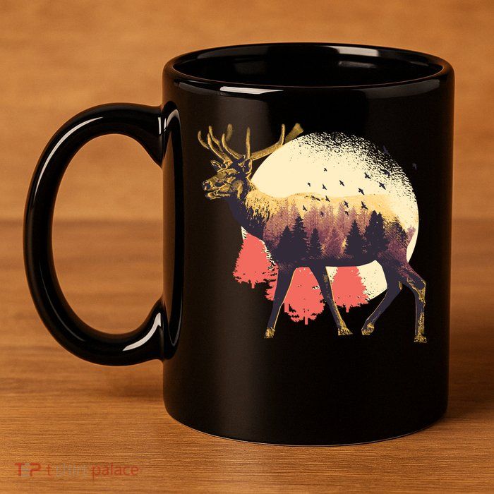Moose Nature 11oz C Handle Ceramic Mug