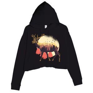 Moose Nature Crop Fleece Hoodie