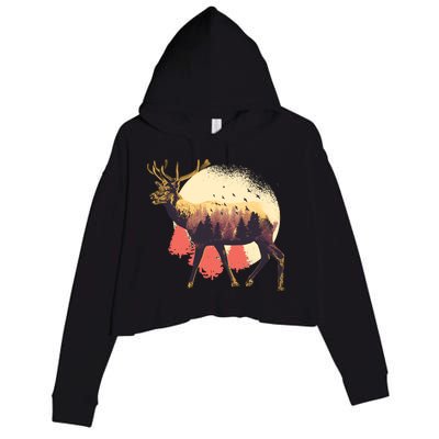 Moose Nature Crop Fleece Hoodie