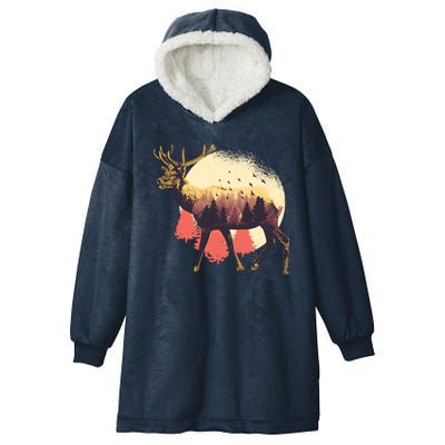 Moose Nature Hooded Wearable Blanket