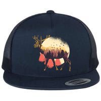 Moose Nature Flat Bill Trucker Hat