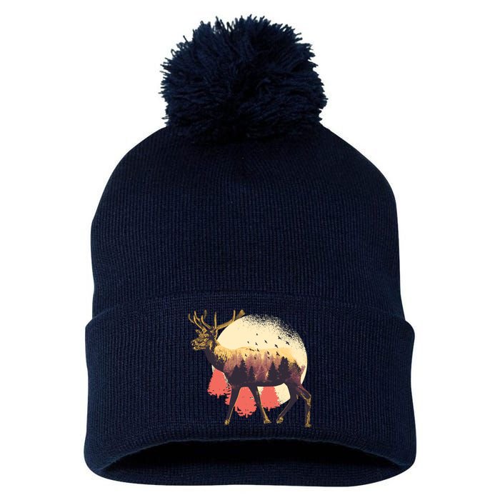 Moose Nature Pom Pom 12in Knit Beanie