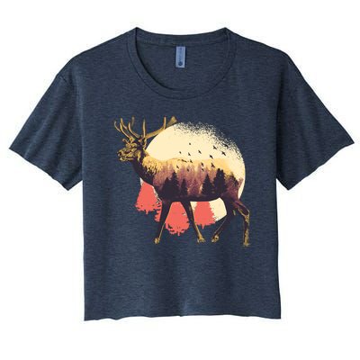 Moose Nature Women's Crop Top Tee