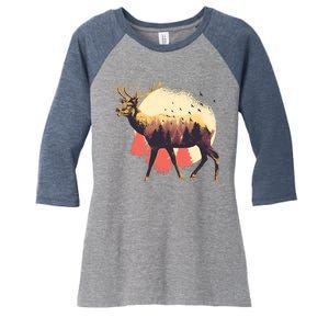 Moose Nature Women's Tri-Blend 3/4-Sleeve Raglan Shirt