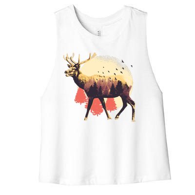 Moose Nature Women's Racerback Cropped Tank