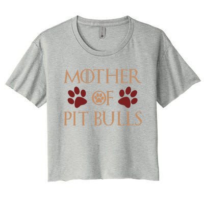 Mother Of Pit Bulls Mother's Day Gift Pitbull Pits Women's Crop Top Tee