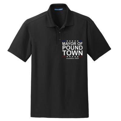 Mayor Of Pound Town Funny Adult Humor Pound Town Dry Zone Grid Polo