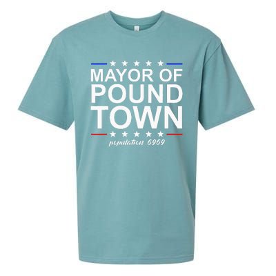 Mayor Of Pound Town Funny Adult Humor Pound Town Sueded Cloud Jersey T-Shirt