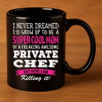 Mom Of Private Chef Funny I Never Dreamed Great Gift 11oz C Handle Ceramic Mug