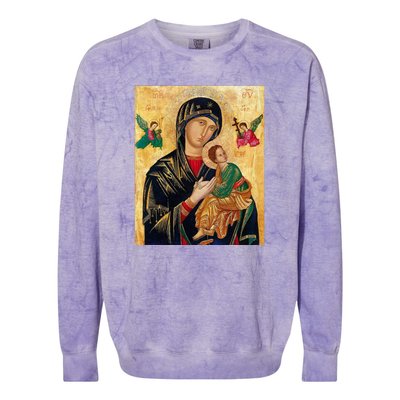 Mother Of Perpetual Help Colorblast Crewneck Sweatshirt