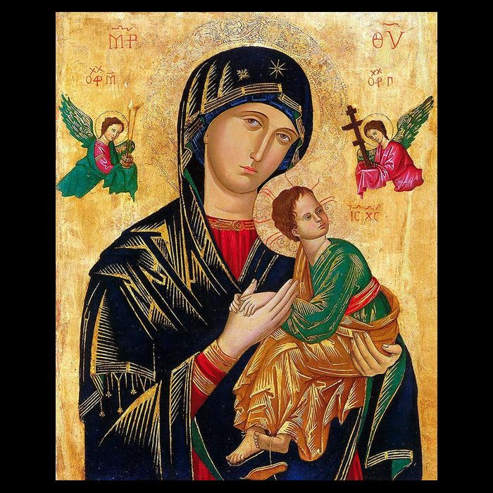 Mother Of Perpetual Help Drawstring Bag