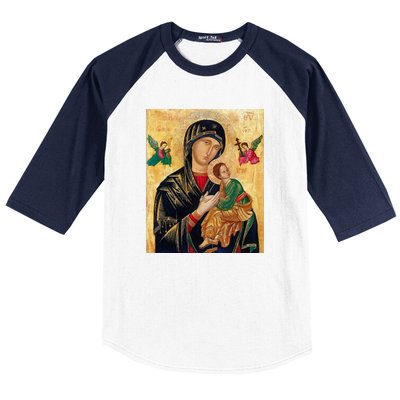 Mother Of Perpetual Help Baseball Sleeve Shirt