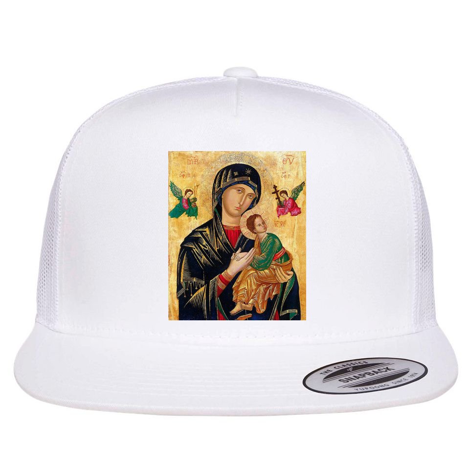 Mother Of Perpetual Help Flat Bill Trucker Hat