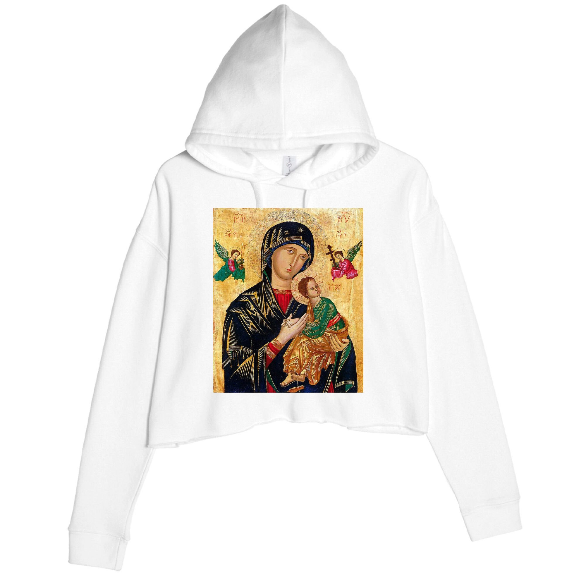 Mother Of Perpetual Help Crop Fleece Hoodie