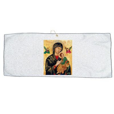 Mother Of Perpetual Help Large Microfiber Waffle Golf Towel