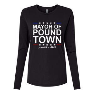 Mayor Of Pound Town Funny Adult Humor Pound Town Womens Cotton Relaxed Long Sleeve T-Shirt