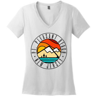 Minimalist Outdoors Pt. Pleasant Beach Point New Jersey Nj Women's V-Neck T-Shirt