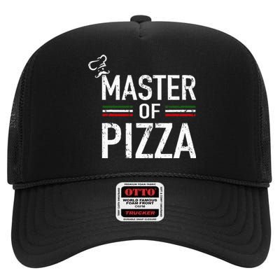 Master Of Pizza Italy Pizza Master Pizza Cooking Chef High Crown Mesh Back Trucker Hat