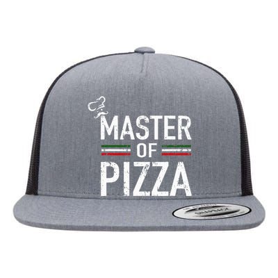 Master Of Pizza Italy Pizza Master Pizza Cooking Chef Flat Bill Trucker Hat