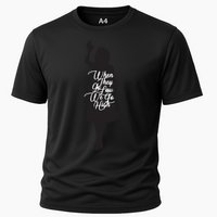 Michelle Obama Quote When They Go Low We Go High Funny Gift Cooling Performance Crew T-Shirt