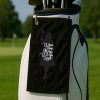 Michelle Obama Quote When They Go Low We Go High Funny Gift Golf Towel