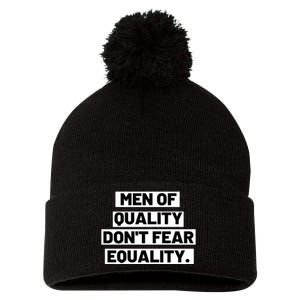 M.E.N. Of Quality Dont Fear Equality Pom Pom 12in Knit Beanie