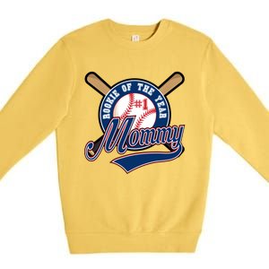 Mommy Of Rookie 1st Birthday Baseball Theme Matching Party Gift Premium Crewneck Sweatshirt