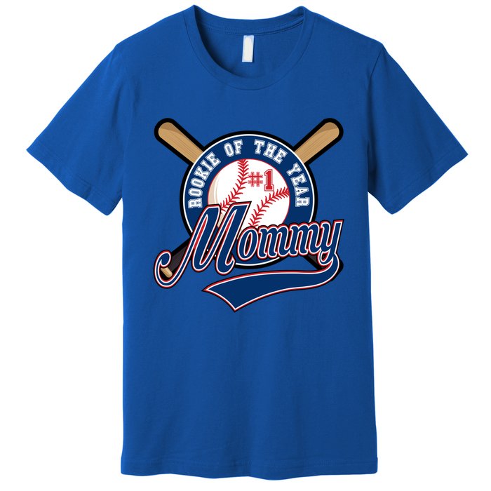 Mommy Of Rookie 1st Birthday Baseball Theme Matching Party Gift Premium T-Shirt