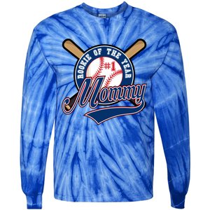 Mommy Of Rookie 1st Birthday Baseball Theme Matching Party Gift Tie-Dye Long Sleeve Shirt