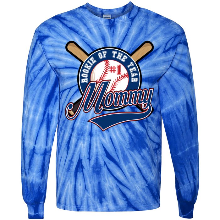 Mommy Of Rookie 1st Birthday Baseball Theme Matching Party Gift Tie-Dye Long Sleeve Shirt