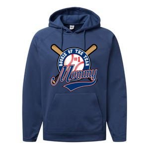 Mommy Of Rookie 1st Birthday Baseball Theme Matching Party Gift Performance Fleece Hoodie