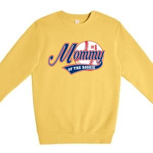 Mommy Of Rookie 1st Birthday Baseball Theme Matching Party Gift Premium Crewneck Sweatshirt