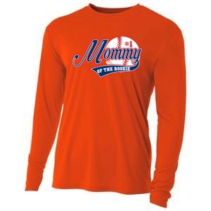 Mommy Of Rookie 1st Birthday Baseball Theme Matching Party Gift Cooling Performance Long Sleeve Crew