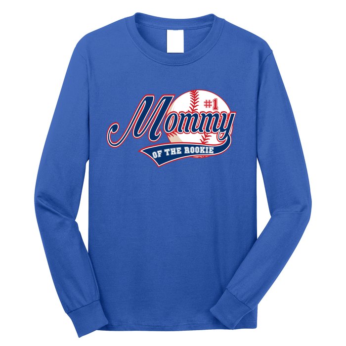 Mommy Of Rookie 1st Birthday Baseball Theme Matching Party Gift Long Sleeve Shirt