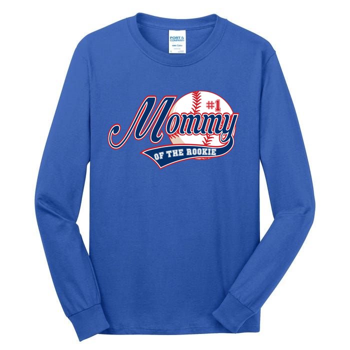 Mommy Of Rookie 1st Birthday Baseball Theme Matching Party Gift Tall Long Sleeve T-Shirt