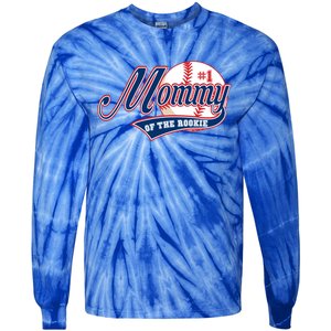 Mommy Of Rookie 1st Birthday Baseball Theme Matching Party Gift Tie-Dye Long Sleeve Shirt