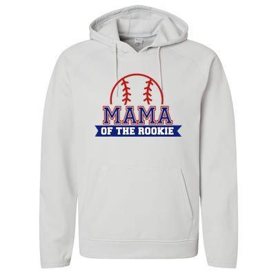 Mama Of Rookie 1st Birthday Baseball Theme Matching Party Performance Fleece Hoodie