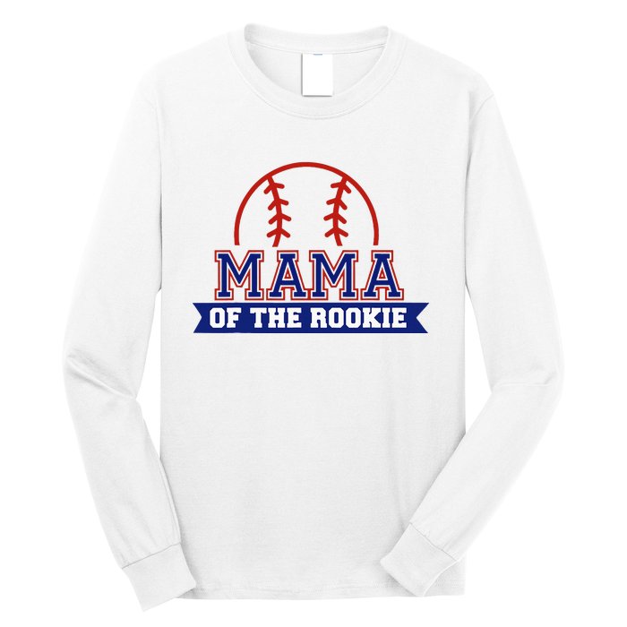 Mama Of Rookie 1st Birthday Baseball Theme Matching Party Long Sleeve Shirt